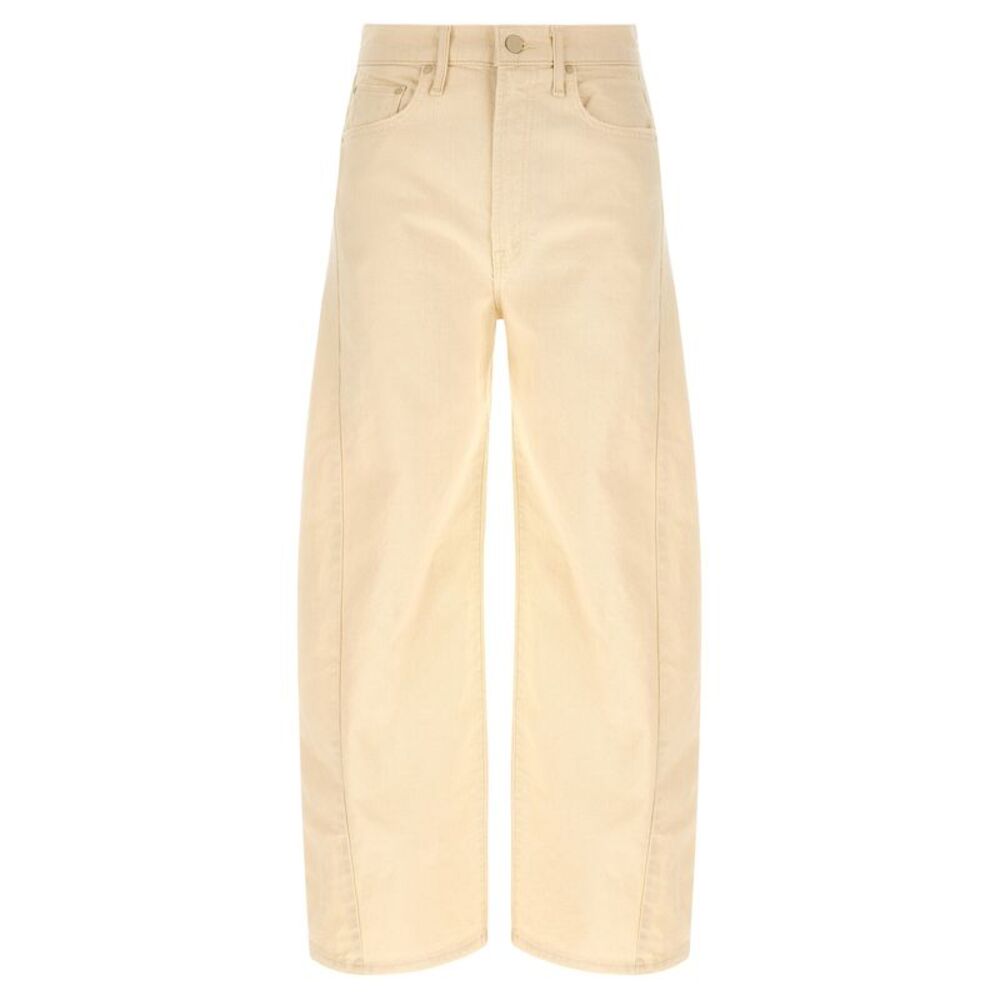 Mother Denim Beige Cotton High-Waisted Women's Jean
